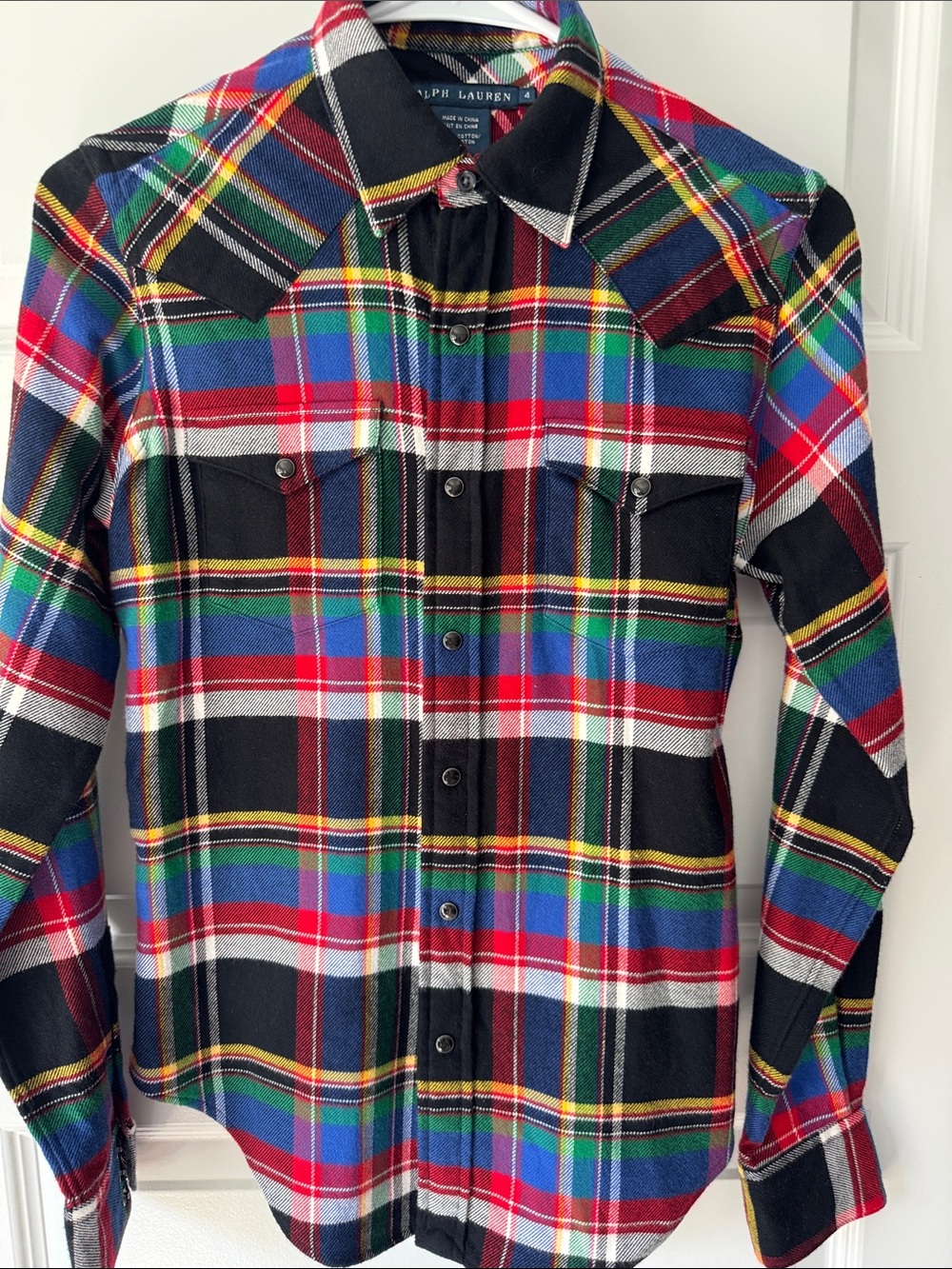 Ralph Lauren Red Green Blue Black Plaid Button-Down Shirt